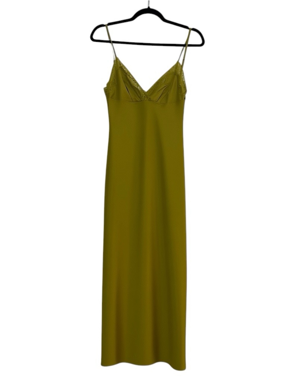 NEW House of CB Salma Olive Green Lace Trim Satin Corset Slip Dress, Medium - Picture 5 of 13